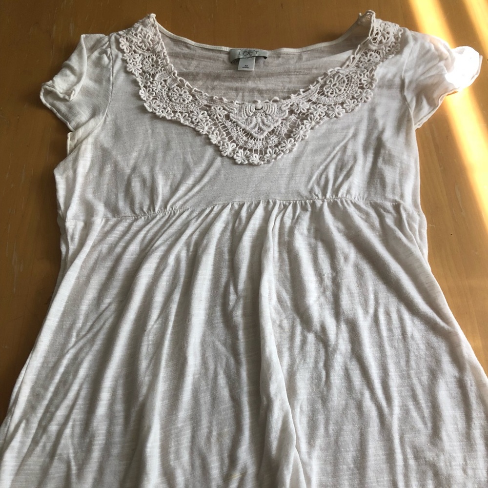 Loft medium lace detail knit top
